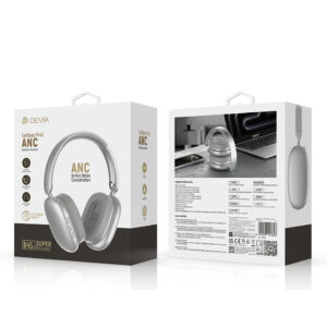 Devia EarBass Pro2 ANC Wireless Headphones Silver - Image 4