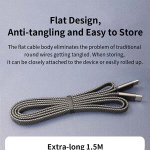 Καλώδιο Ultra3 Metal Woven Flat C-C PD (240W, 1.5M) Devia - Image 3